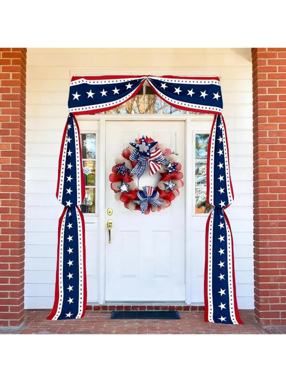 20 Ft Patriotic Bunting Banner with 250 Stars - Red White Blue Decor for 4th of